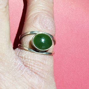 Vintage Silver Jade Ring